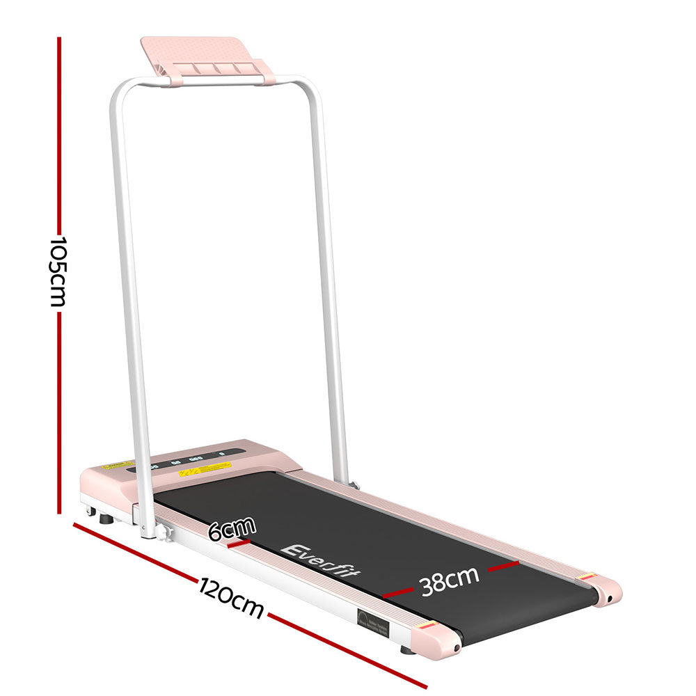 Everfit Treadmill Electric Walking Pad Under Desk Home Gym Fitness 380mm Pink